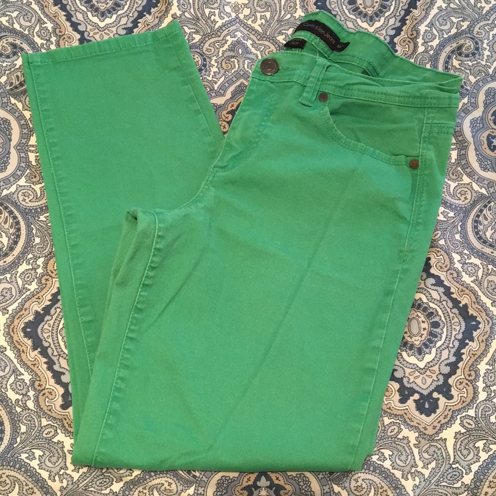 Calvin Klein Preppy Green Skinny Crop Jeans